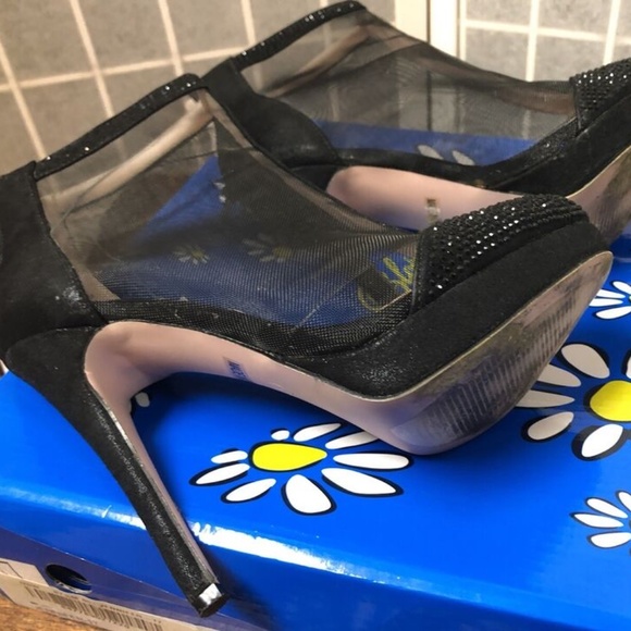 De Blossom,women,shoes,High heel ankle boots,mesh lining,frost black,Sz 7.5.! - Picture 2 of 12